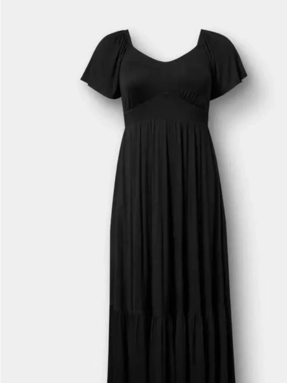 torrid NWT Black Flutter-Sleeve Empire Waist Maxi Dress